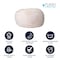 Flash Furniture Bean Bag Chair, White Back, 42 in W 42" L 19" H DG-BEAN-LARGE-FUR-WH-GG - alternate 3
